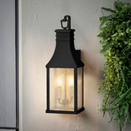 Luminosa Lighting Elstead Beacon Hill 2 Light Medium Outdoor Wall Lantern Museum Black Ip44 - thumbnail 3