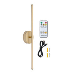 Living And Home 60 Cmh Gold Rechargeable Dimmable Led Wall Light With Remote Control - thumbnail 2