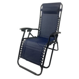 Birchtree Zero Gravity Chairs Sun Recliner Adjustable Chairs Folding Table Set Reclining Loungers Drink Holder Blue - thumbnail 4