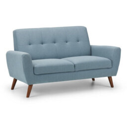 Oakham Monza 2 Seater Compact Retro Sofa In Blue - thumbnail 1