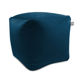 rucomfy Beanbags Rucomfy Velvet Cube Bean Bag Pouffe - Peacock Soft Stylish, Comfortable Footstool - thumbnail 2