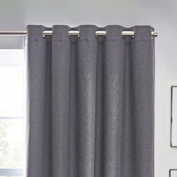 furn. Furn Dawn Textured Blackout Eyelet Curtain Pair Charcoal (W)168Cm X (D)183Cm - thumbnail 2