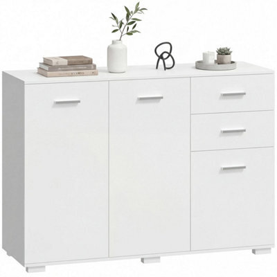 Modern Sideboard Kitchen Storage Cabinet 2 Drawers, 3 Doors, White - image 1