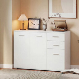 Modern Sideboard Kitchen Storage Cabinet 2 Drawers, 3 Doors, White - thumbnail 5