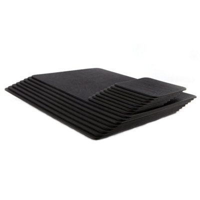 Lara-May Set Of 8 Jet Black Recycled Leather Placemats And 8 Leather Coasters - image 1