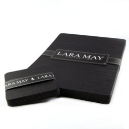 Lara-May Set Of 8 Jet Black Recycled Leather Placemats And 8 Leather Coasters - thumbnail 6