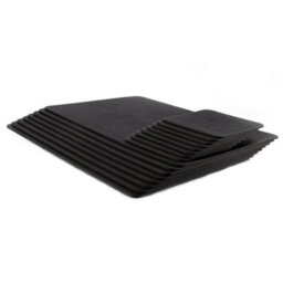 Lara-May Set Of 8 Jet Black Recycled Leather Placemats And 8 Leather Coasters - thumbnail 1