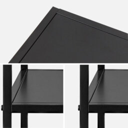 Sweeek - Pair Of 2 Black Metal Bedside Table With Shelf Industrielle Black 43X40X52 Cm - thumbnail 4