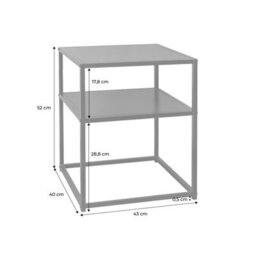 Sweeek - Pair Of 2 Black Metal Bedside Table With Shelf Industrielle Black 43X40X52 Cm - thumbnail 7