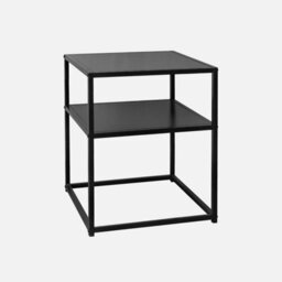 Sweeek - Pair Of 2 Black Metal Bedside Table With Shelf Industrielle Black 43X40X52 Cm - thumbnail 2