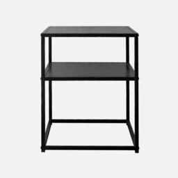Sweeek - Pair Of 2 Black Metal Bedside Table With Shelf Industrielle Black 43X40X52 Cm - thumbnail 3