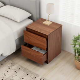 Natural Chest 2 Drawer Wooden Bedside Table Cabinet Bedroom Furniture Storage Nightstand - thumbnail 1