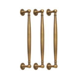 Homestylestore 1050 X 750mm Light Grey Wall Mounted Mirrored Door Bathroom Cabinet And Aged Gold T Bar Handles - thumbnail 2