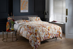 The Lyndon Company Watercolour Floral 180 Thread Count Soft Cotton Digital Printed Reversible Duvet Cover Set Terracotta - thumbnail 2