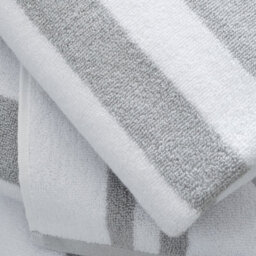 Bianca Fine Linens Reversible Stripe Cotton Jacquard Bath Sheet Grey - thumbnail 3