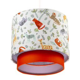 Happy Homewares Safari Animals Childrens Pendant Light Shade With Double Tier Design - thumbnail 4