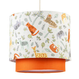 Happy Homewares Safari Animals Childrens Pendant Light Shade With Double Tier Design - thumbnail 2
