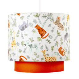 Happy Homewares Safari Animals Childrens Pendant Light Shade With Double Tier Design - thumbnail 3