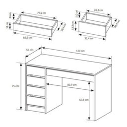 Ada Desk Sturdy Laminated Board Construction With Durable Abs Edging Anthracite - thumbnail 3