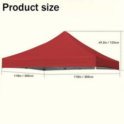 Waterproof Garden Bbq Gazebo Top Cover Roof Replacement Fabric Tent Canopy 3X3M Red - thumbnail 2