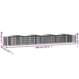 Walplus Arched Gabion Raised Bed 400X50X50 Cm Galvanised Iron - thumbnail 5