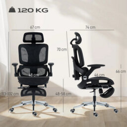 Black Ergonomic Office Chair With Separated Backrest, High Back Mesh Desk Chair - thumbnail 2