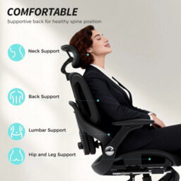 Black Ergonomic Office Chair With Separated Backrest, High Back Mesh Desk Chair - thumbnail 3