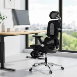 Black Ergonomic Office Chair With Separated Backrest, High Back Mesh Desk Chair - thumbnail 6