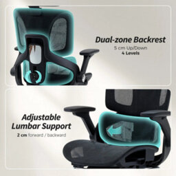 Black Ergonomic Office Chair With Separated Backrest, High Back Mesh Desk Chair - thumbnail 4