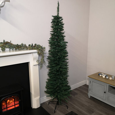 Samuel Alexander 6.5Ft (2M) Pencil Style Slim Artificial Christmas Tree In Green - image 1