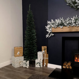 Samuel Alexander 6.5Ft (2M) Pencil Style Slim Artificial Christmas Tree In Green - thumbnail 2