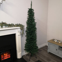 Samuel Alexander 6.5Ft (2M) Pencil Style Slim Artificial Christmas Tree In Green - thumbnail 1