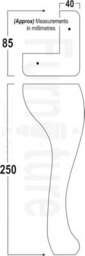 L&F Queen Anne Wooden Legs 250mm High Oak Wash Set Of 4 Replacement Furniture Feet  M10 - thumbnail 2