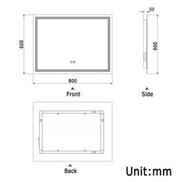 AVER-GROWTH Bluetooth Led Bathroom Mirror With Shaver Socket 3 Colour Lights  Demister Pad Touch/wall Switch Vertical/horizontal 800X600mm - thumbnail 9