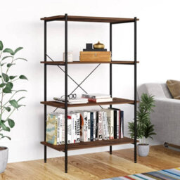 Vidaxl 4-Tier Shelving Unit Black And Dark Wood 80X40X130 Cm - thumbnail 1