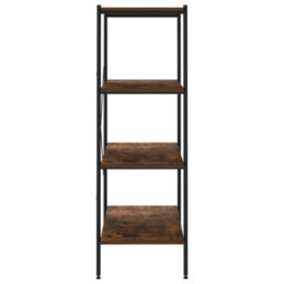 Vidaxl 4-Tier Shelving Unit Black And Dark Wood 80X40X130 Cm - thumbnail 4