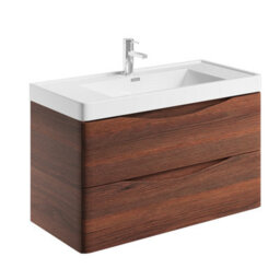 Plum&clay Eden Redwood Wall Hung Vanity Unit With Ceramic Basin (W)900mm - thumbnail 3