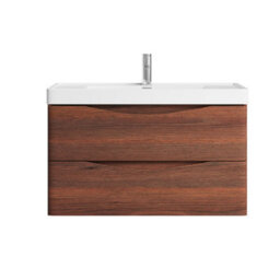 Plum&clay Eden Redwood Wall Hung Vanity Unit With Ceramic Basin (W)900mm - thumbnail 4
