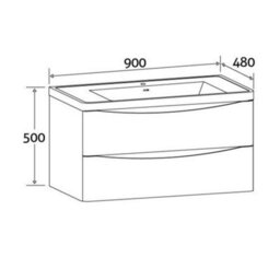 Plum&clay Eden Redwood Wall Hung Vanity Unit With Ceramic Basin (W)900mm - thumbnail 8