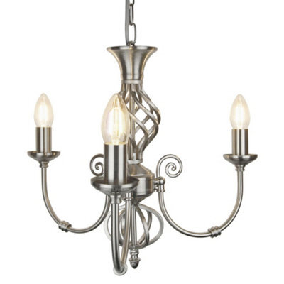 Long Life Lamps Company Vintage Ceiling Pendant Light Brushed Chrome Antique Hanging Chandelier Candle Lantern H3039 - image 1