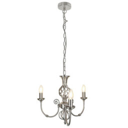 Long Life Lamps Company Vintage Ceiling Pendant Light Brushed Chrome Antique Hanging Chandelier Candle Lantern H3039 - thumbnail 3