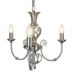 Long Life Lamps Company Vintage Ceiling Pendant Light Brushed Chrome Antique Hanging Chandelier Candle Lantern H3039