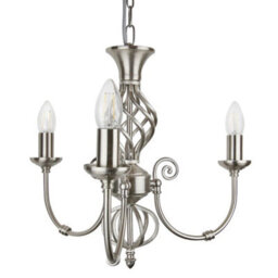 Long Life Lamps Company Vintage Ceiling Pendant Light Brushed Chrome Antique Hanging Chandelier Candle Lantern H3039 - thumbnail 4