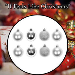 Christmas Bauble Decoration Hanging Tree Ornament X 8 5Cm Silver - thumbnail 7