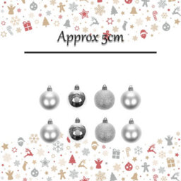 Christmas Bauble Decoration Hanging Tree Ornament X 8 5Cm Silver - thumbnail 2