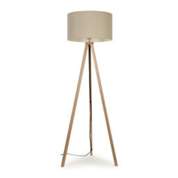 Valuelights Barbro Natural Tripod Floor Lamp With Drum Shade - thumbnail 1