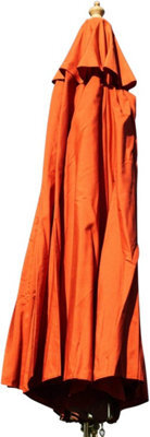 Large Hardwood Garden Parasol Umbrella-3.5M Wide-Terracotta - image 1