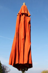 Large Hardwood Garden Parasol Umbrella-3.5M Wide-Terracotta - thumbnail 2