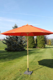 Large Hardwood Garden Parasol Umbrella-3.5M Wide-Terracotta - thumbnail 3