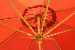 Large Hardwood Garden Parasol Umbrella-3.5M Wide-Terracotta - thumbnail 5